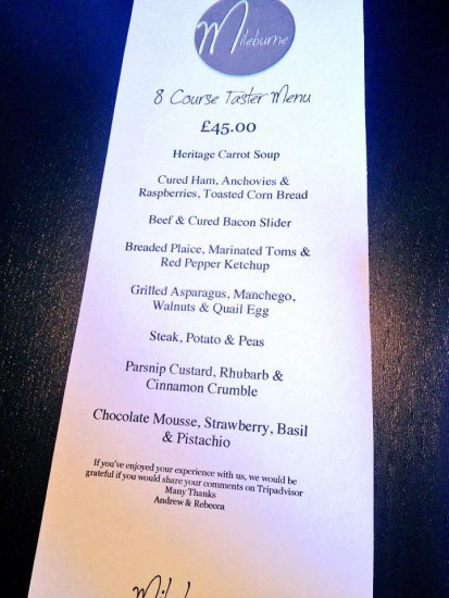 mileburne taster menu
