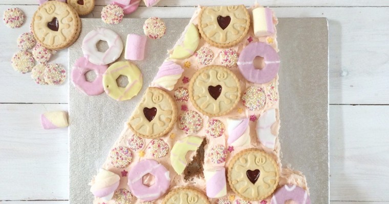 Strawberry Milkshake 4th Number Birthday Cake